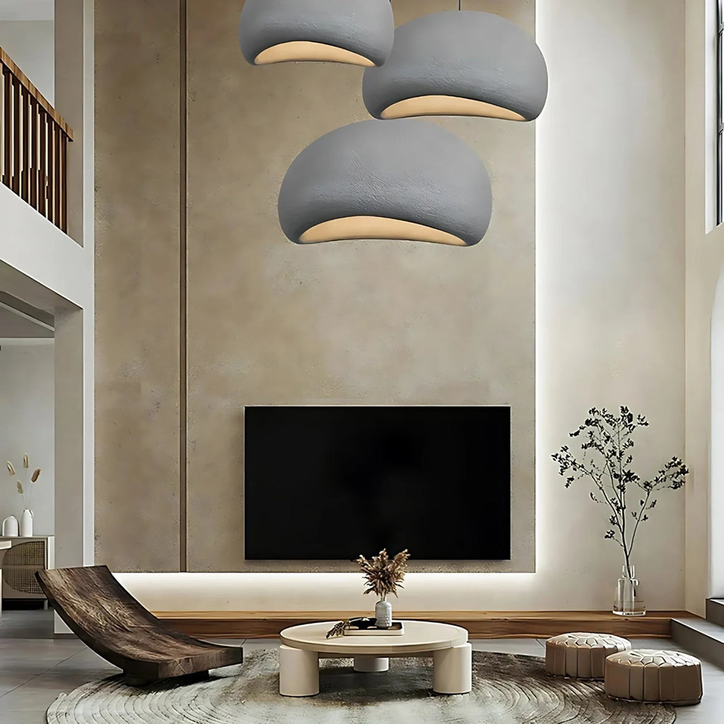 Modern Stone Pendant Light With Matte Finish for Living Room — Halden Lighting
