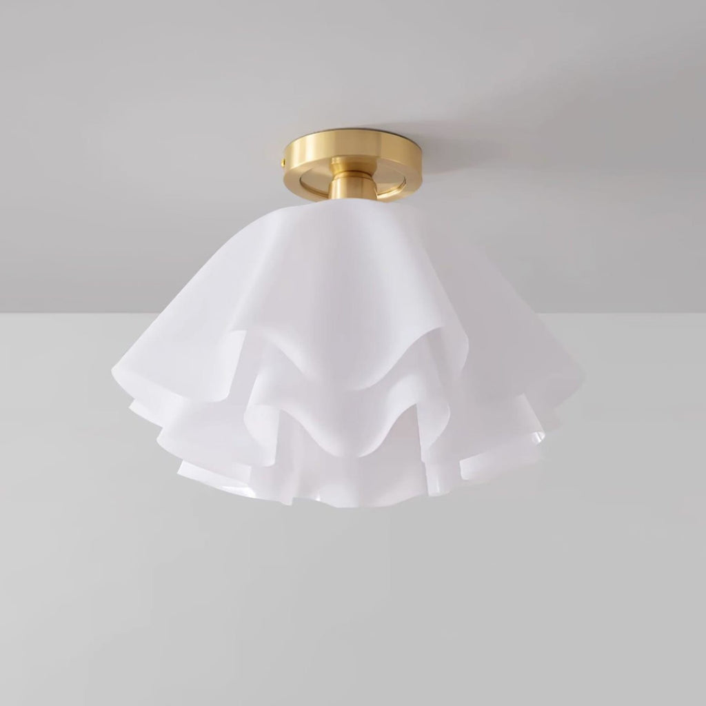 Modern Copper and Acrylic Semi-Flush Ceiling Light With Dimmable Glow — Halden Lighting