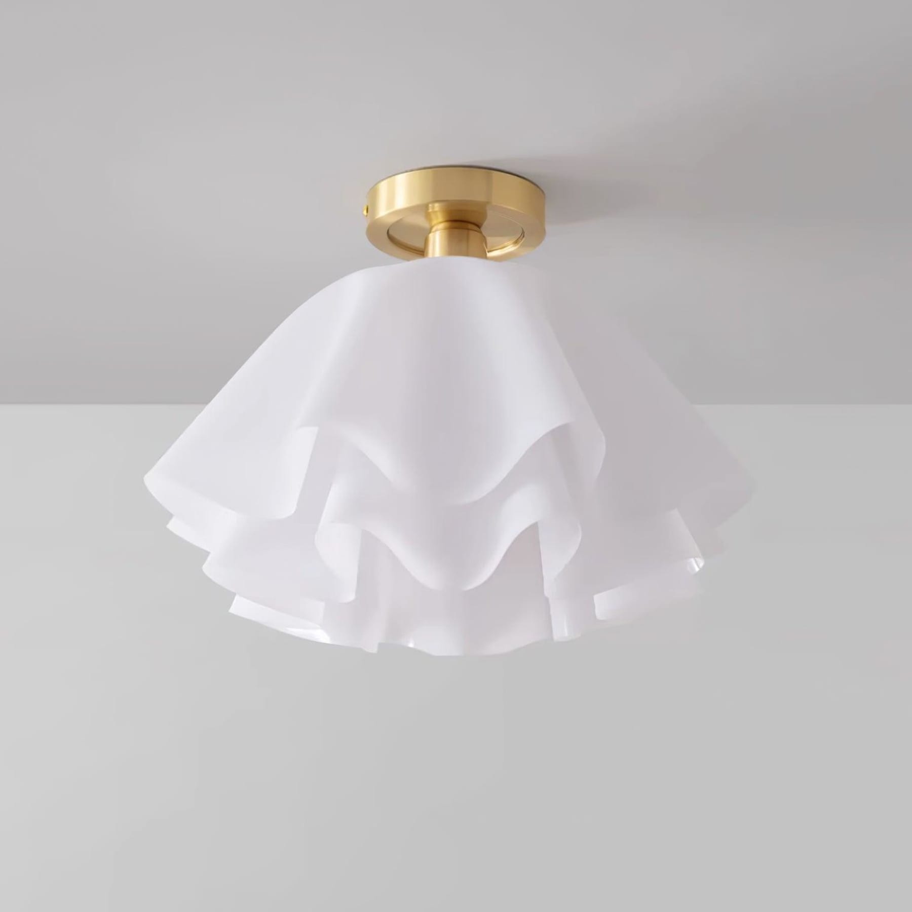Modern Copper and Acrylic Semi-Flush Ceiling Light With Dimmable Glow — Halden Lighting