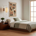Retro Silk and Walnut Wall Light With Warm LED Glow — Halden Lighting
