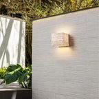 Modern Travertine Stone Wall Light With Warm LED Glow — Halden Lighting
