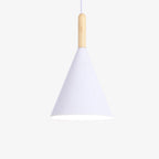 Scandinavian Wood Pendant Light With Warm Tri-Colour Glow in White — Halden Lighting