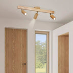 Modern Linear Walnut Wood Ceiling Light for Living Room — Halden Lighting