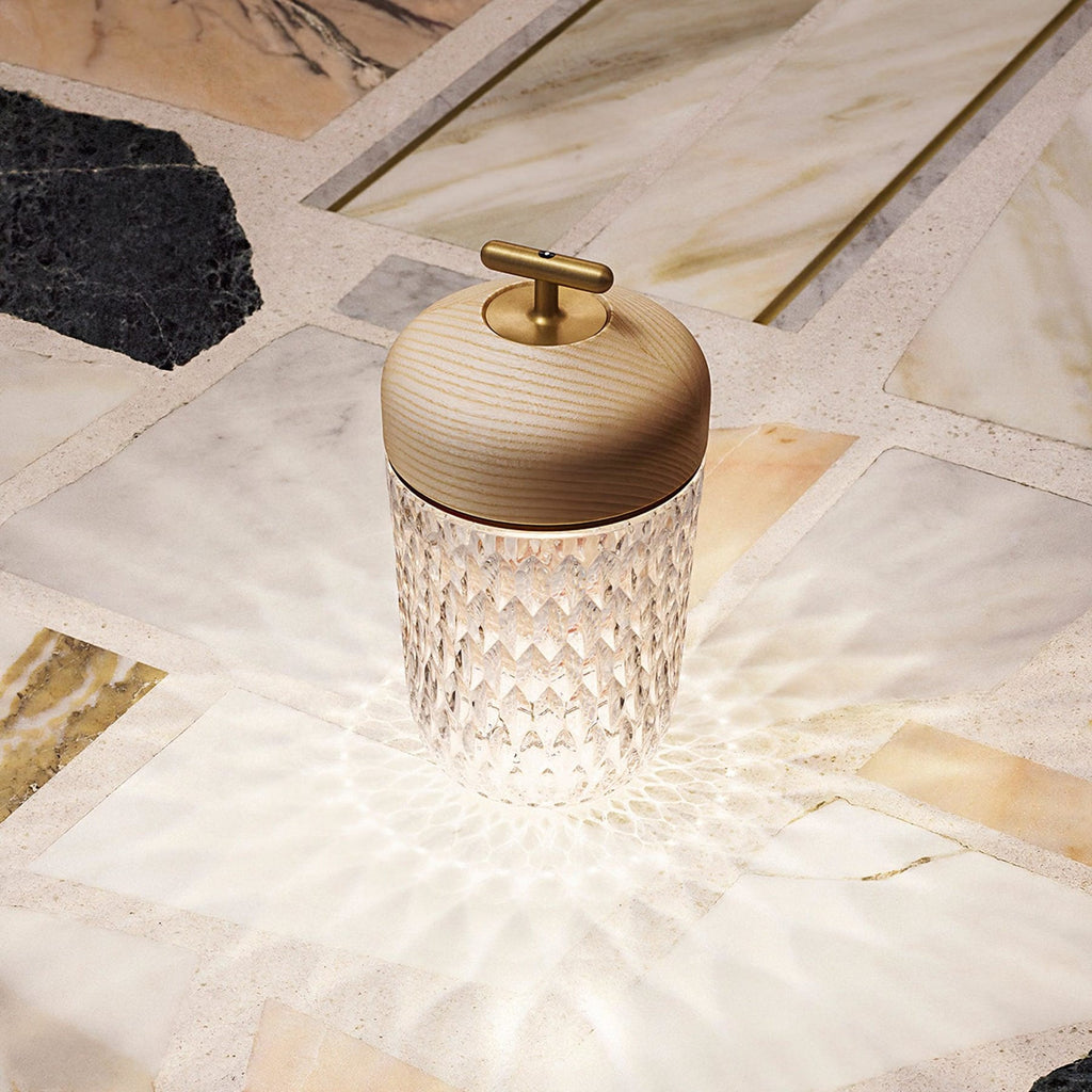 Modern Glass Table Lamp With USB Plug-In Convenience — Halden Lighting