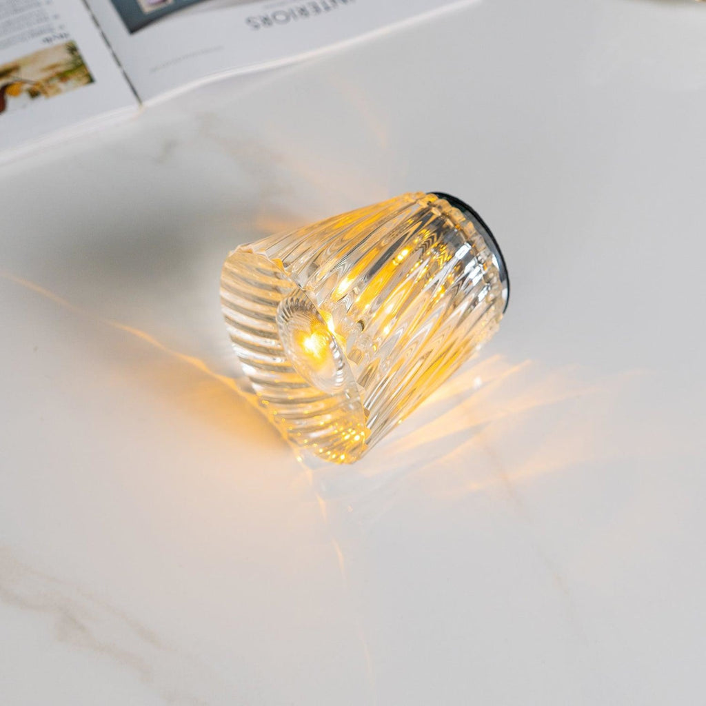Modern Crystal Table Lamp With Warm LED Glow for Living Room — Halden Lighting
