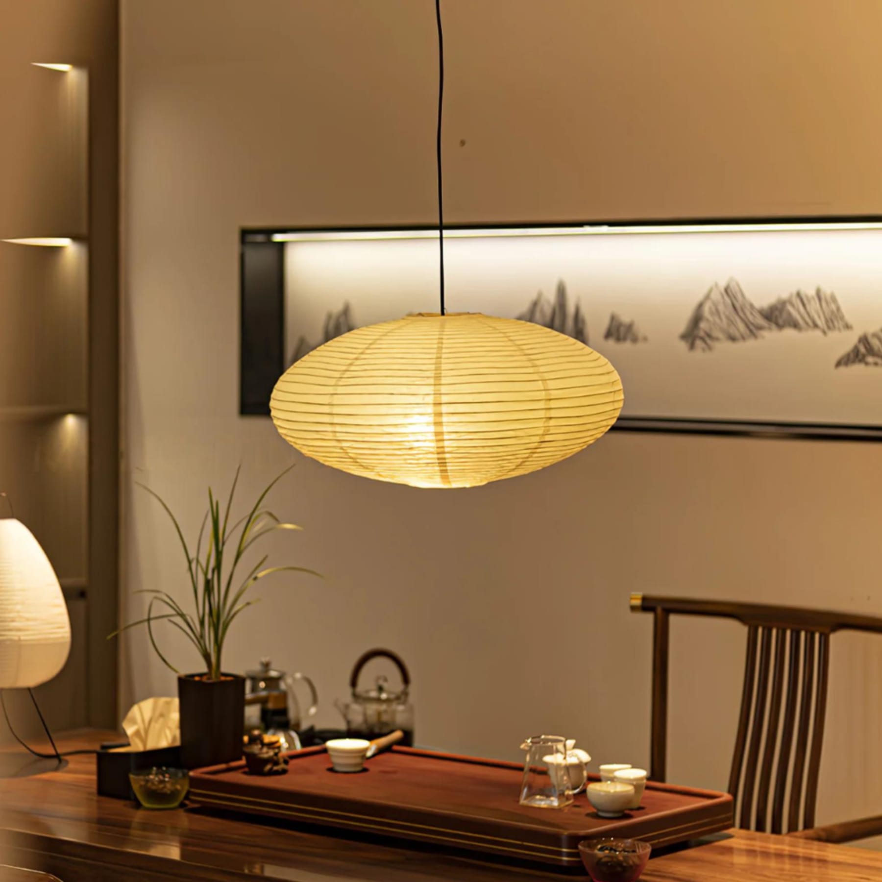 Scandinavian Paper Pendant Light With Warm LED Glow — Halden Lighting