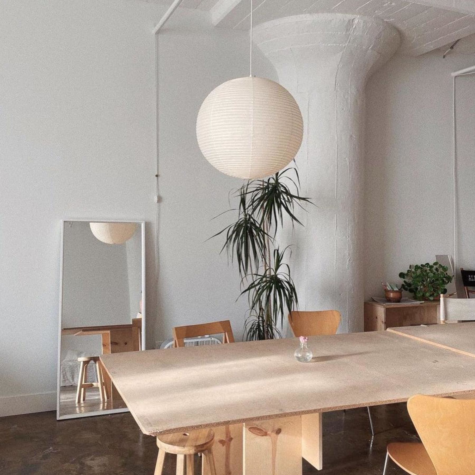 Minimalist Round Lantern Pendant Light With Fabric Shade — Halden Lighting