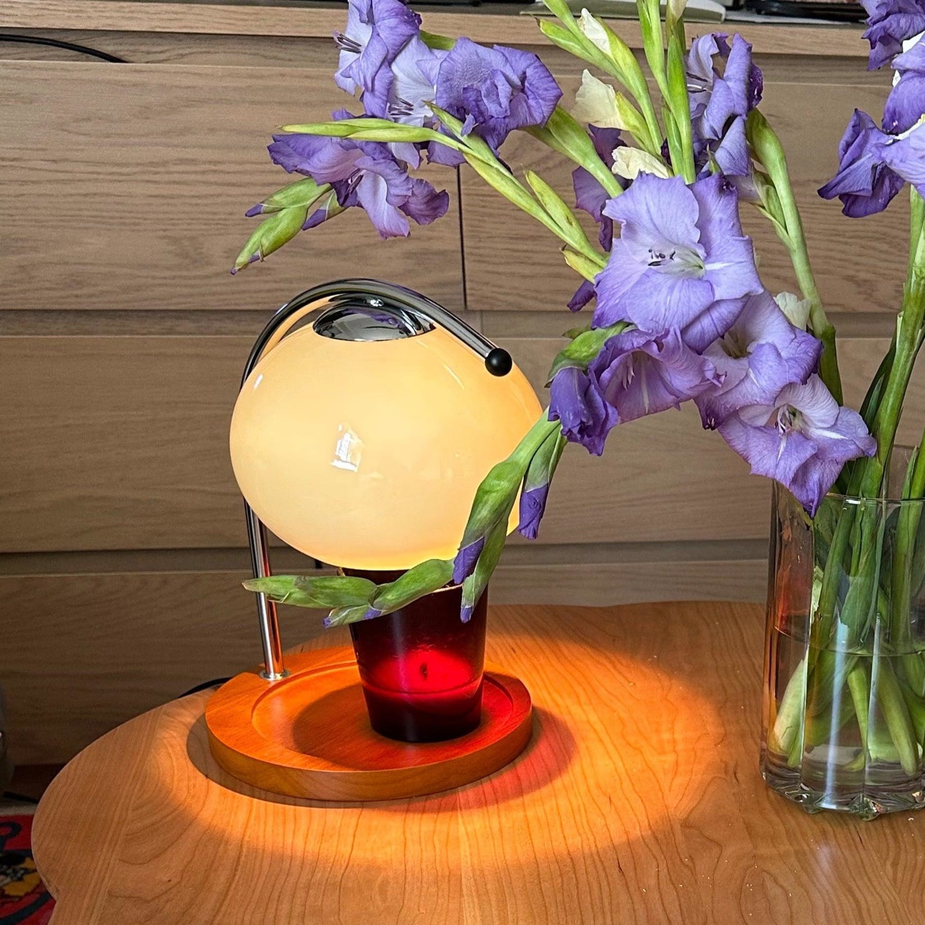 Modern Wood and Glass Table Lamp With Warm Daylight Glow — Halden Lighting