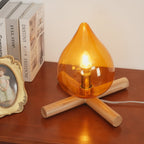 Modern Bamboo and Wood Table Lamp With Warm LED Glow — Halden Lighting