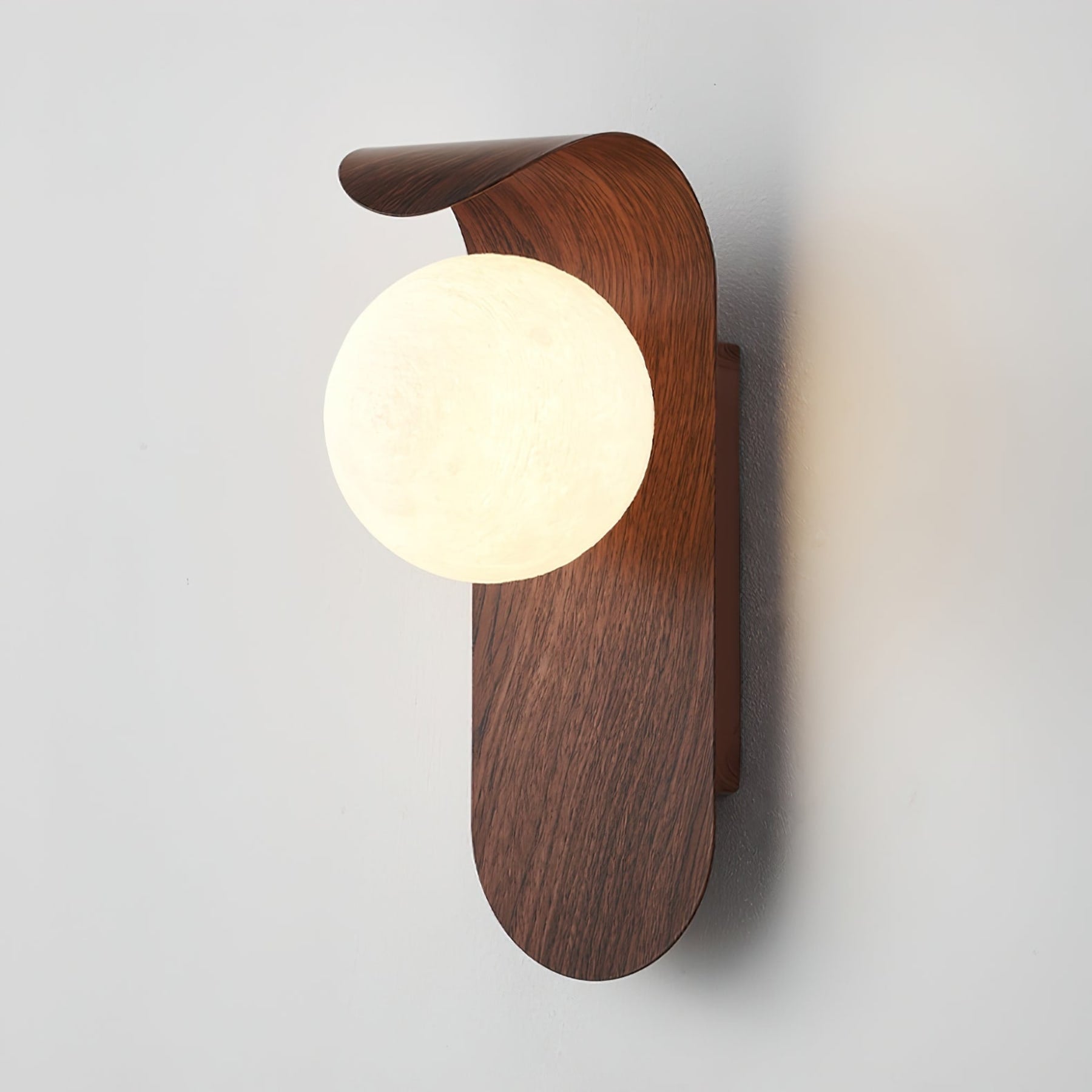 Modern Wood Wall Light With Tri-Colour LED Glow — Halden Lighting