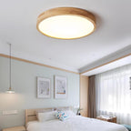 Scandinavian Wood Flush Mount Ceiling Light With Slim Profile — Halden Lighting