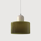 Modern Glass Pendant Light for Kitchen and Dining Room in Army Green — Halden Lighting