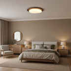 Scandinavian Wood Flush Mount Ceiling Light for Living Room — Halden Lighting