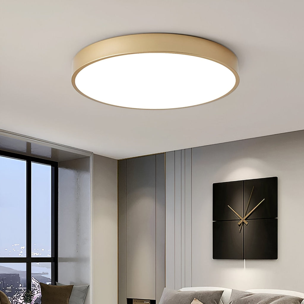 Modern Metal Flush Mount Ceiling Light With Stepless Dimming — Halden Lighting