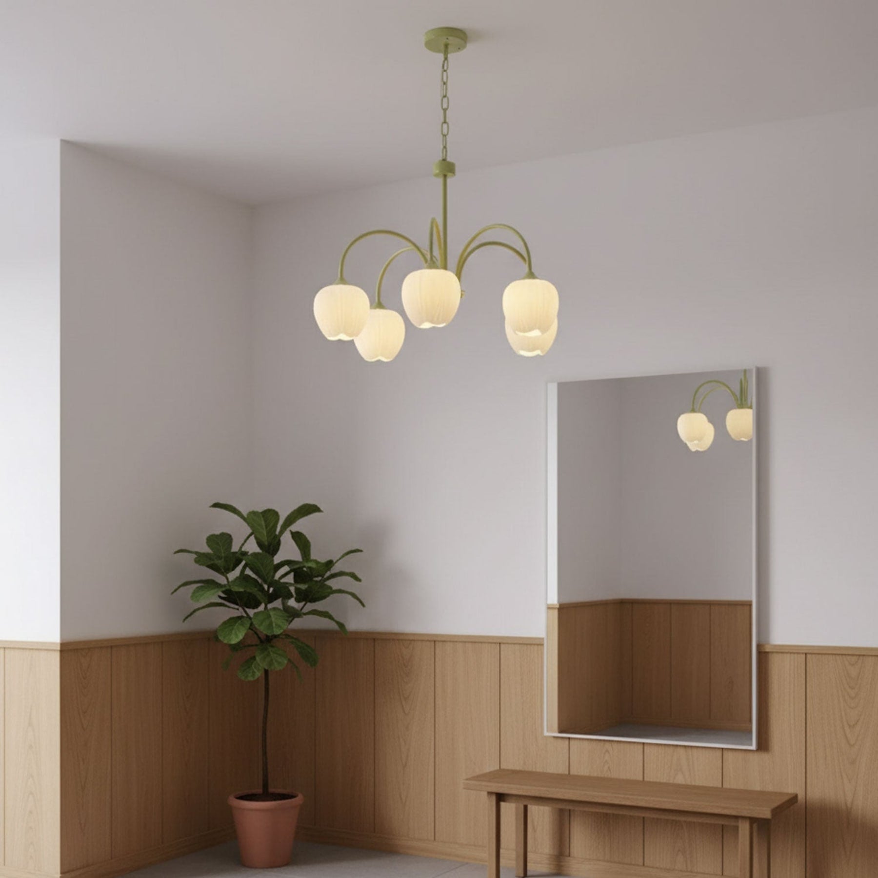 Retro Metal And Glass Chandelier With Included Bulbs For Living Room — Halden Lighting
