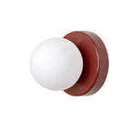 Modern Glass Wall Light With Warm LED Glow in Red — Halden Lighting