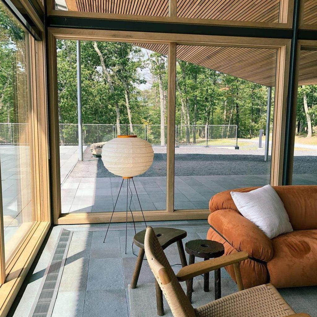 Modern Rice Paper Floor Lamp for Living Room and Bedroom — Halden Lighting