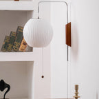 Retro Silk and Walnut Wall Light With Warm LED Glow — Halden Lighting