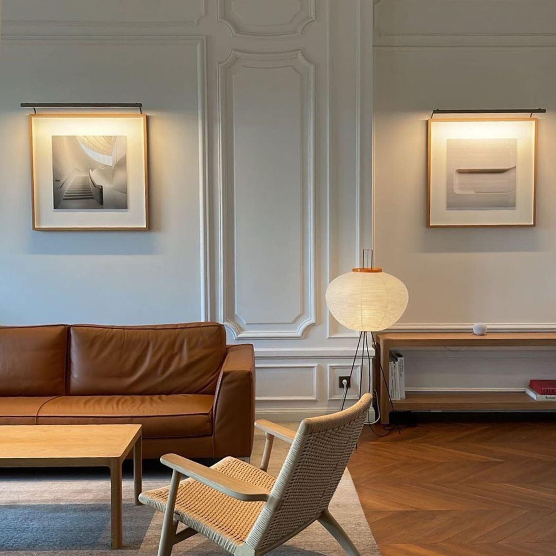 Modern Rice Paper Floor Lamp for Living Room and Bedroom — Halden Lighting