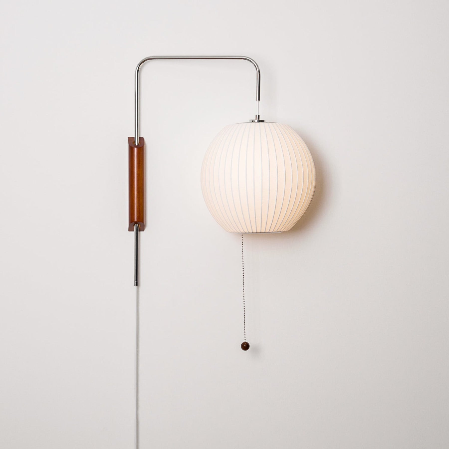 Retro Silk and Walnut Wall Light With Warm LED Glow — Halden Lighting