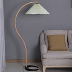 Scandinavian Wood Floor Lamp With Warm LED Glow for Living Room — Halden Lighting
