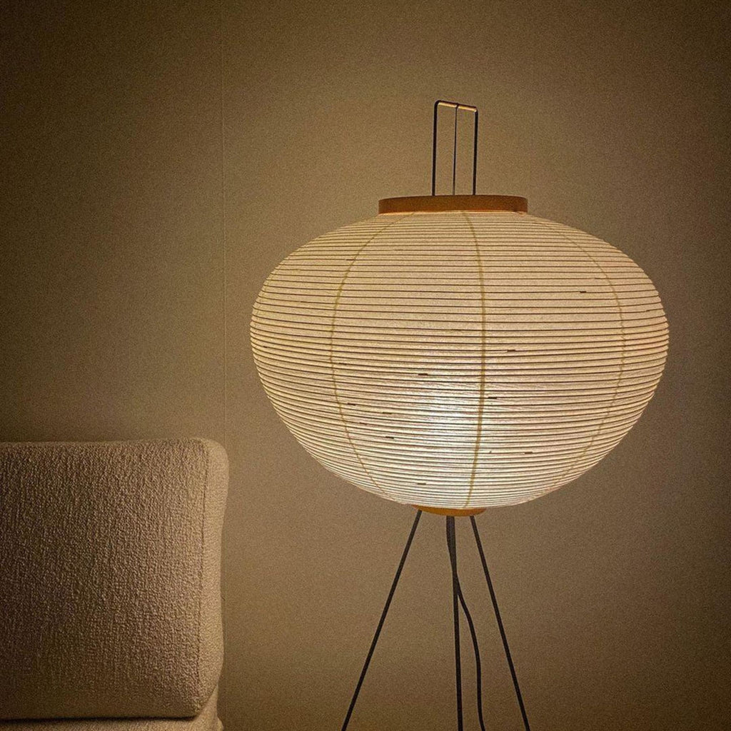 Modern Rice Paper Floor Lamp for Living Room and Bedroom — Halden Lighting