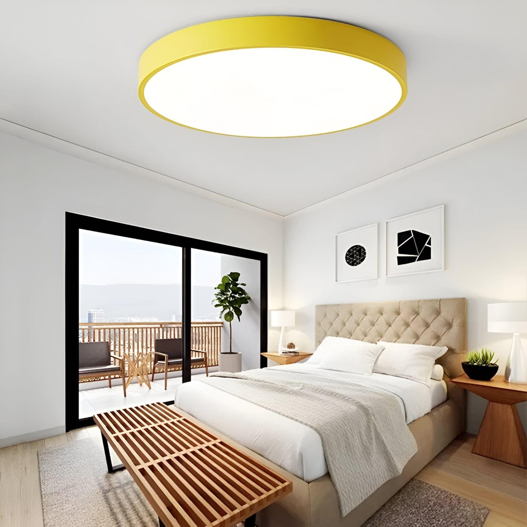 Modern Metal Flush Mount Ceiling Light With Stepless Dimming — Halden Lighting