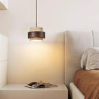 Modern Travertine And Wood Pendant Light For Dining Room — Halden Lighting