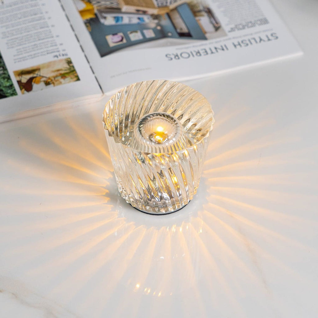 Modern Crystal Table Lamp With Warm LED Glow for Living Room — Halden Lighting