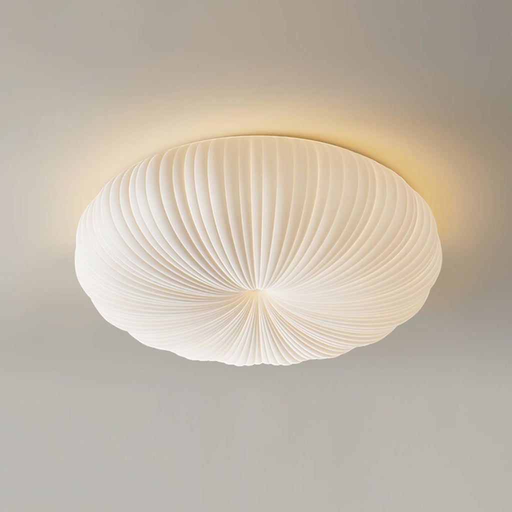 Modern Round Flush Mount Ceiling Light for Living Room in White — Halden Lighting