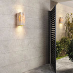 Modern Travertine Stone Wall Light With Warm LED Glow — Halden Lighting