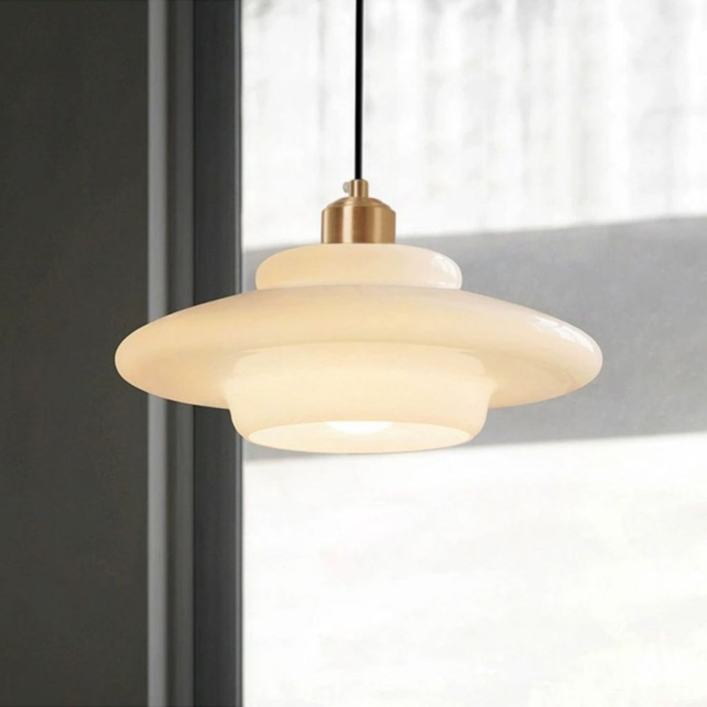 Modern Glass Pendant Light With Warm LED Glow for Dining Room — Halden Lighting
