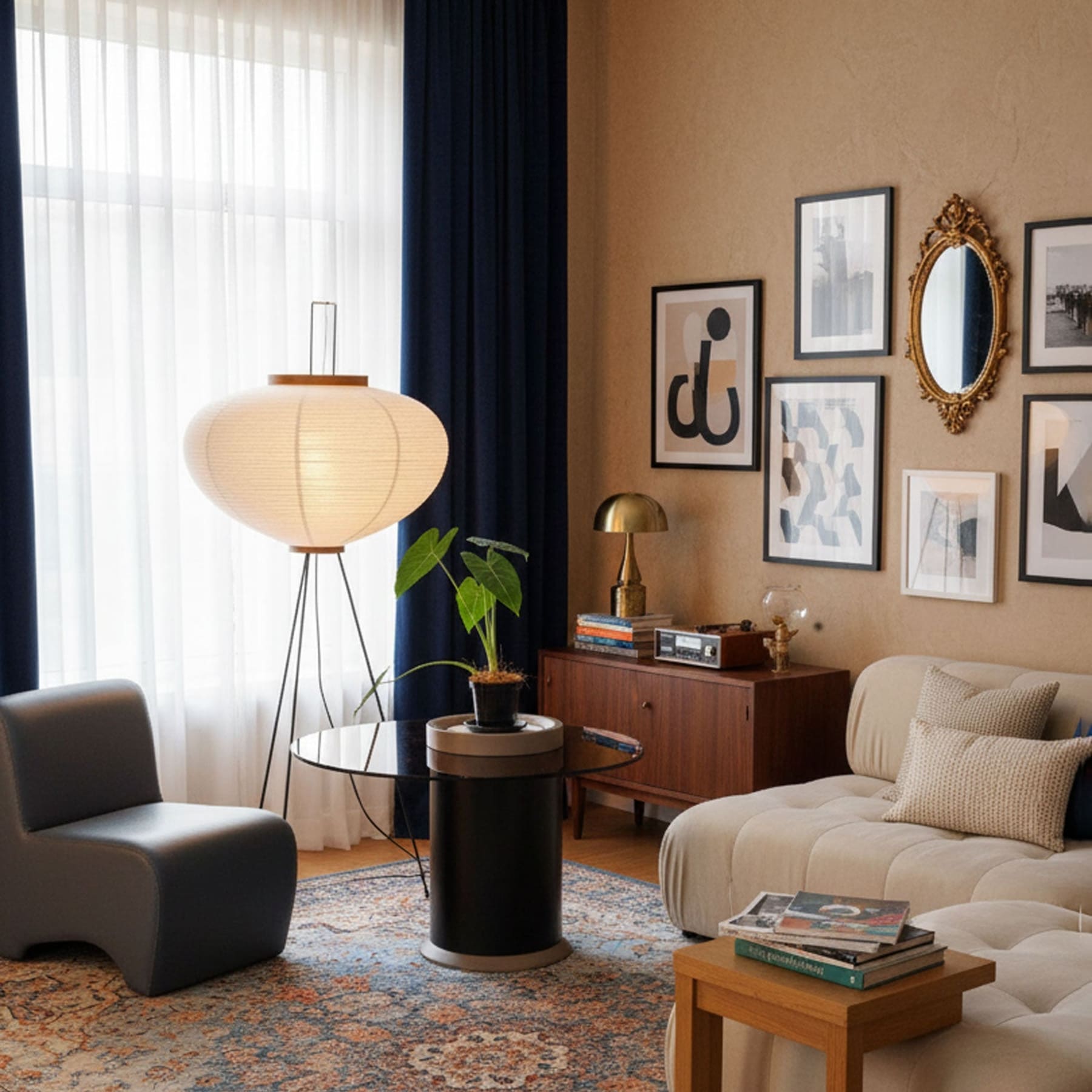 Modern Rice Paper Floor Lamp for Living Room and Bedroom — Halden Lighting