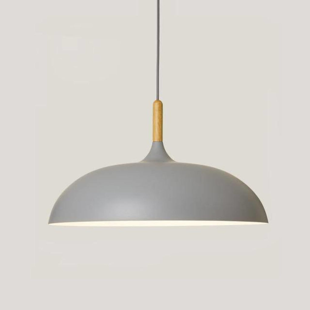 Modern Wrought Iron Pendant Light With Daylight Glow in Grey — Halden Lighting