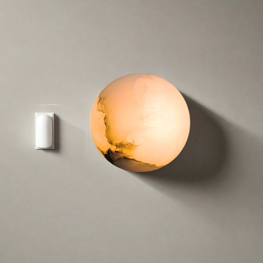 Marble Modern Wall Light With Warm LED Glow — Halden Lighting