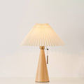 Scandinavian Wood Table Lamp With Warm LED Glow in Light Brown — Halden Lighting