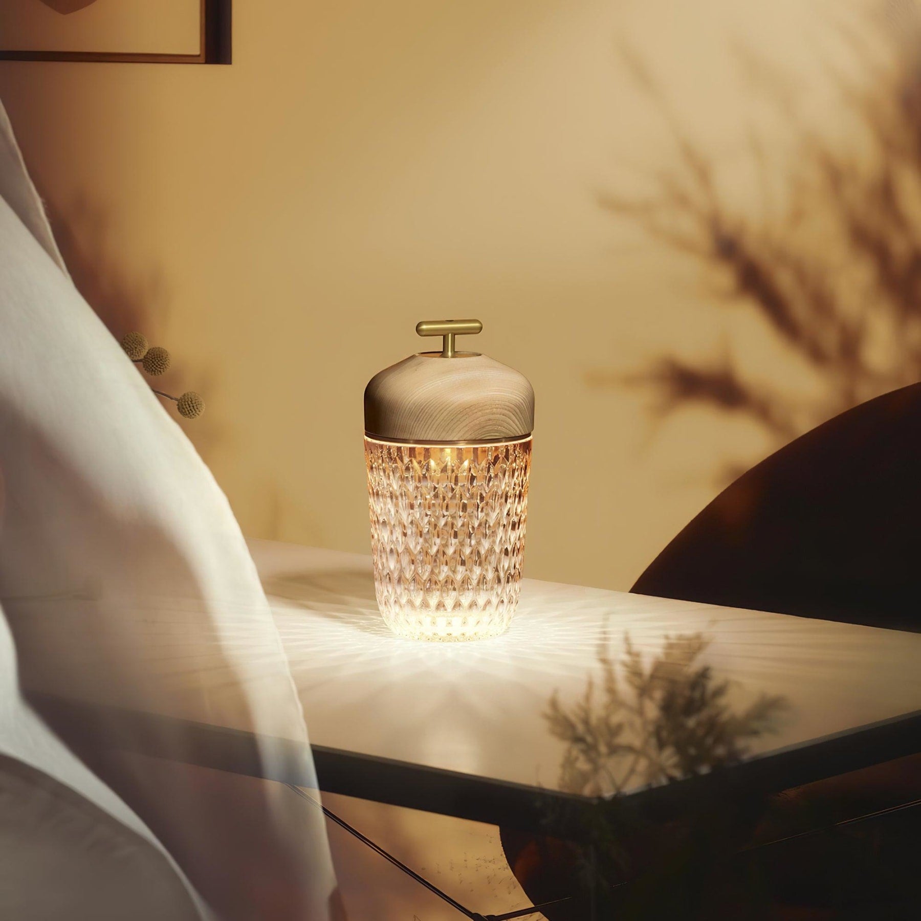Modern Glass Table Lamp With USB Plug-In Convenience — Halden Lighting