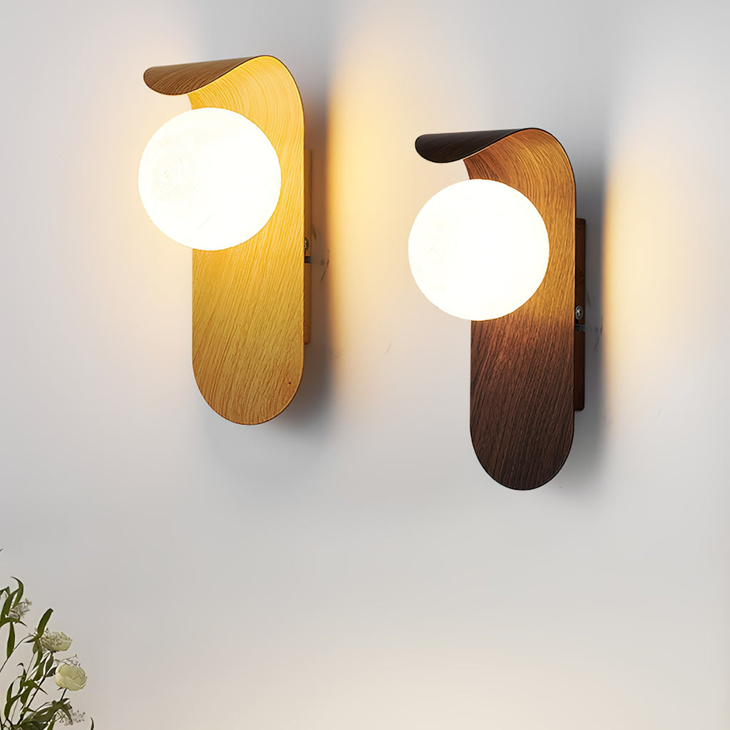 Modern Wood Wall Light With Tri-Colour LED Glow — Halden Lighting