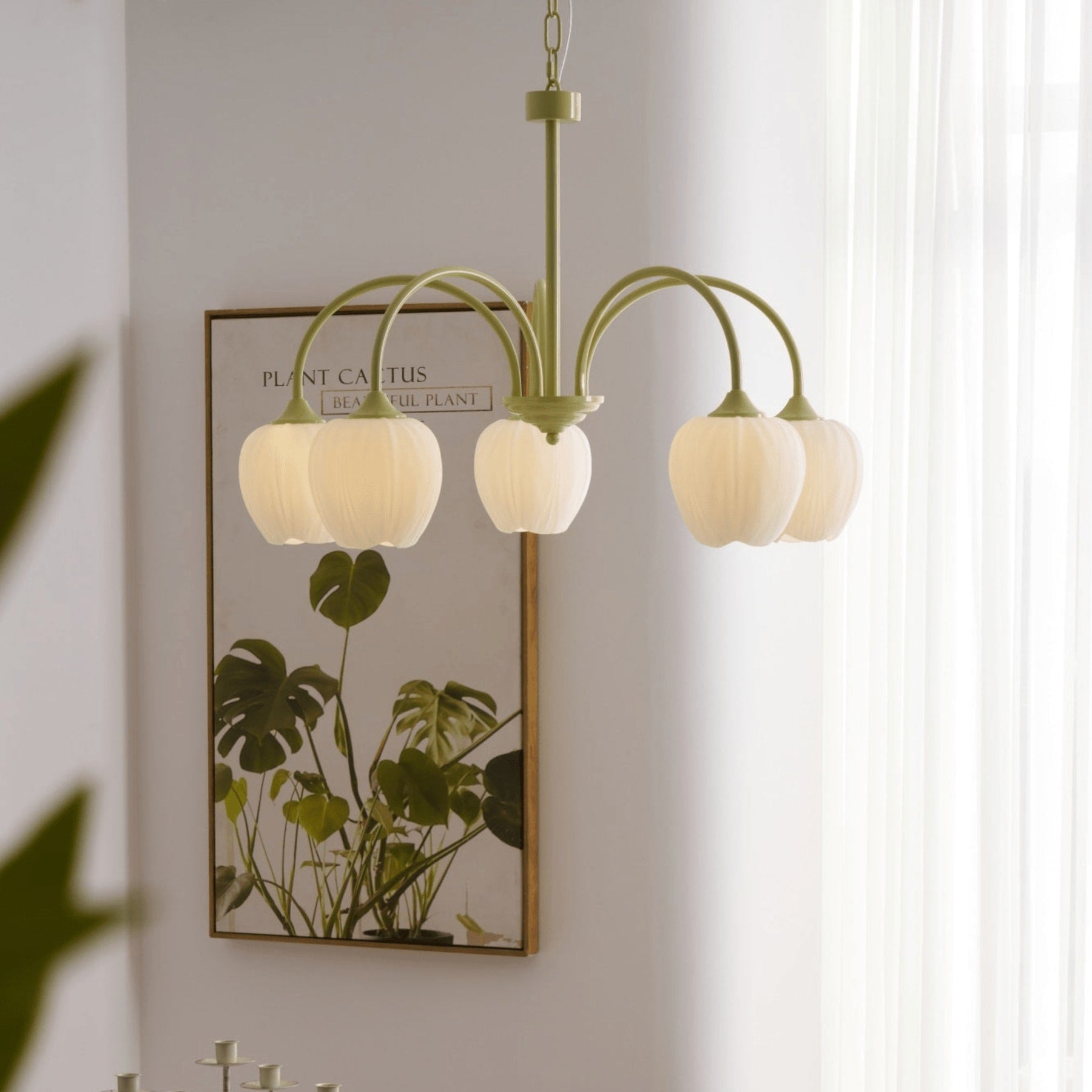 Retro Metal And Glass Chandelier With Included Bulbs For Living Room — Halden Lighting