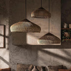 Bohemian Rattan Pendant Light With Warm LED Glow for Dining Room — Halden Lighting