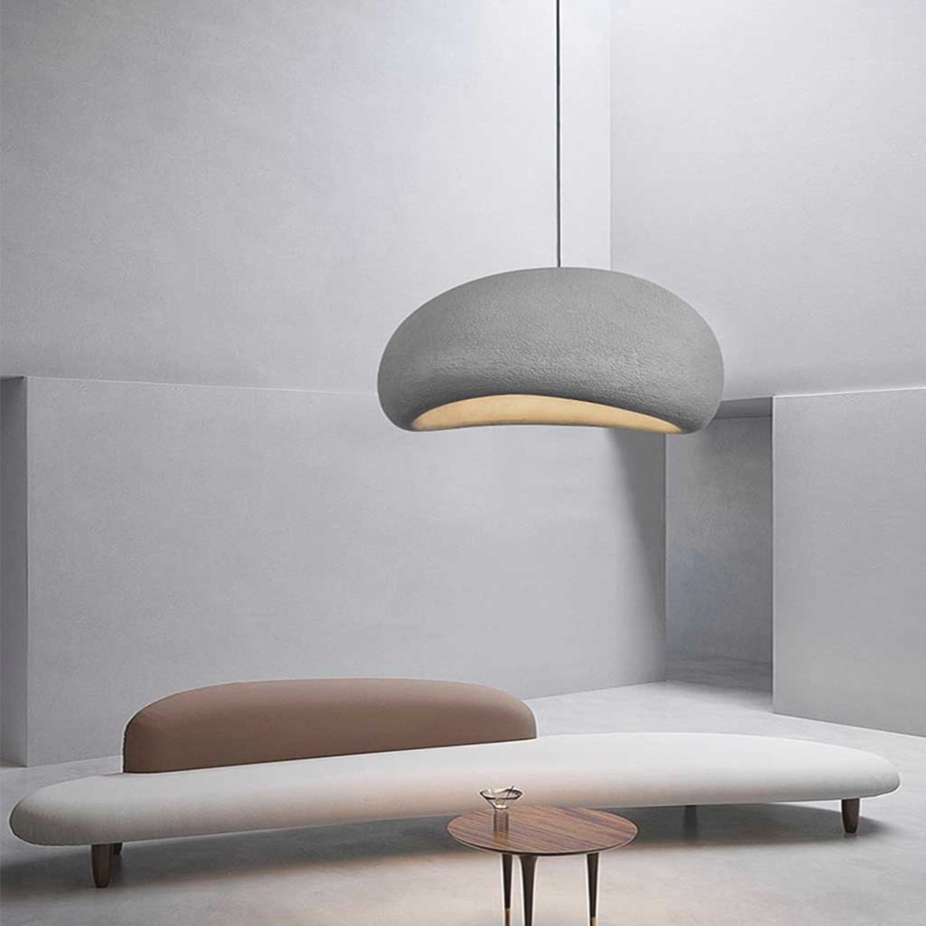 Modern Stone Pendant Light With Matte Finish for Living Room — Halden Lighting