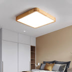 Scandinavian Wood Flush Mount Ceiling Light With Slim Profile — Halden Lighting