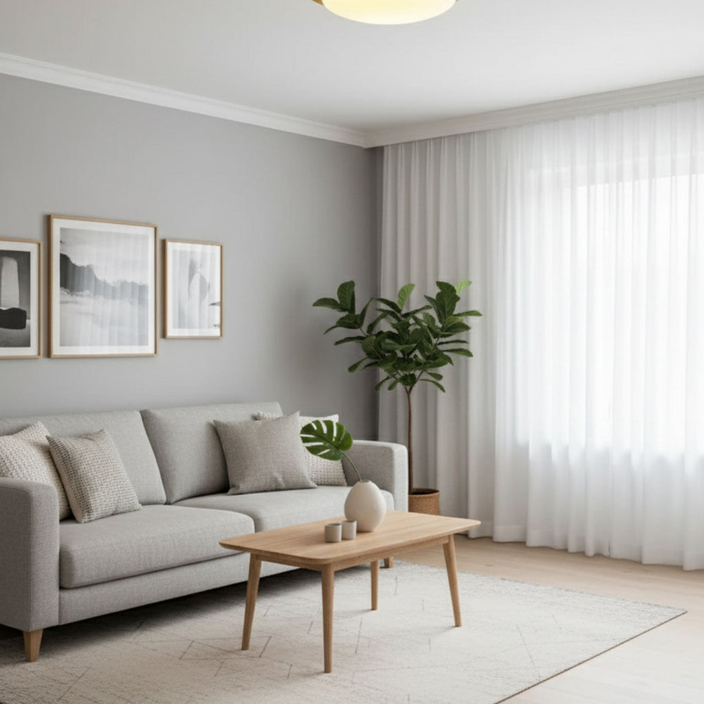 Scandinavian Wood Flush Mount Ceiling Light for Living Room — Halden Lighting