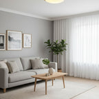 Scandinavian Wood Flush Mount Ceiling Light for Living Room — Halden Lighting