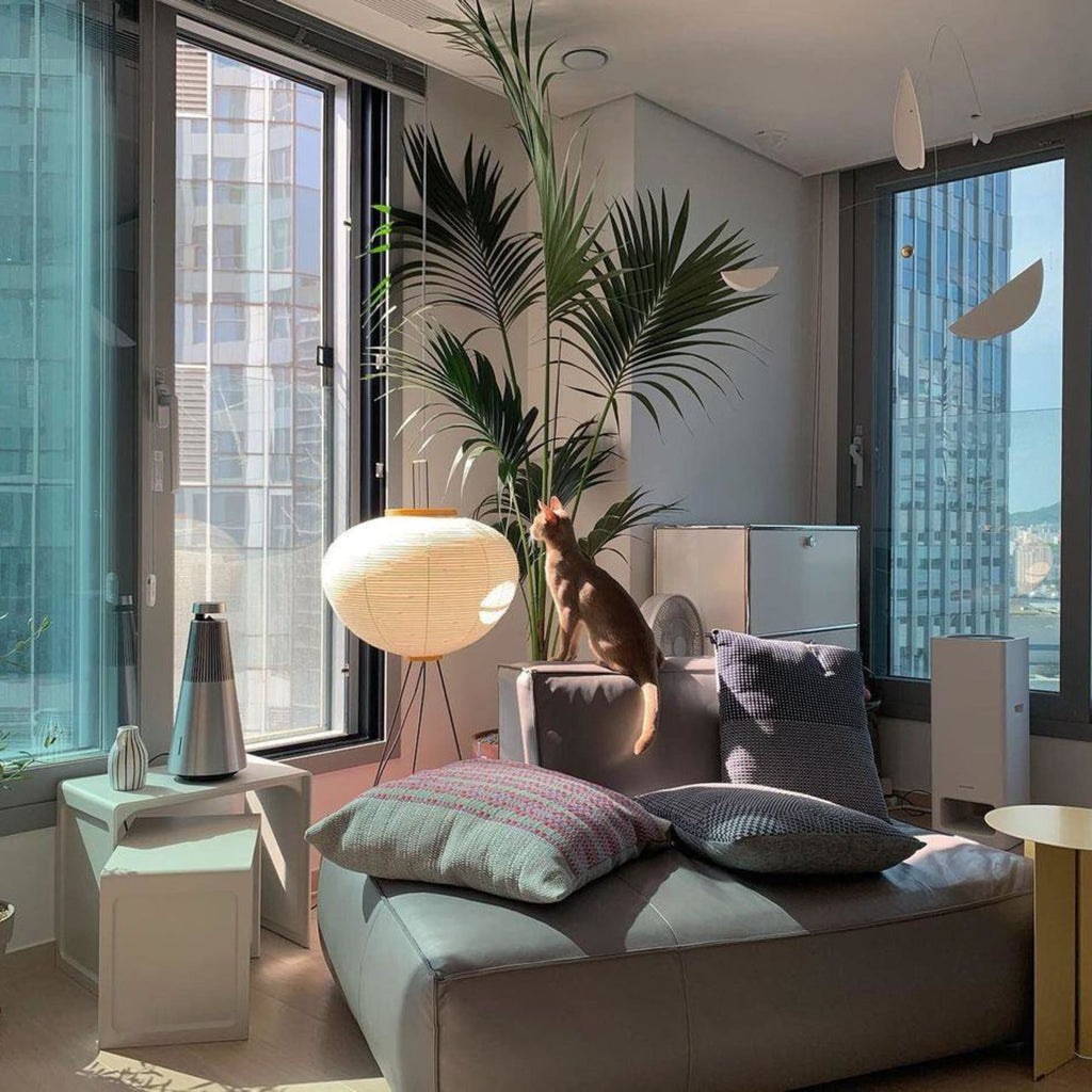 Modern Rice Paper Floor Lamp for Living Room and Bedroom — Halden Lighting