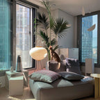 Modern Rice Paper Floor Lamp for Living Room and Bedroom — Halden Lighting