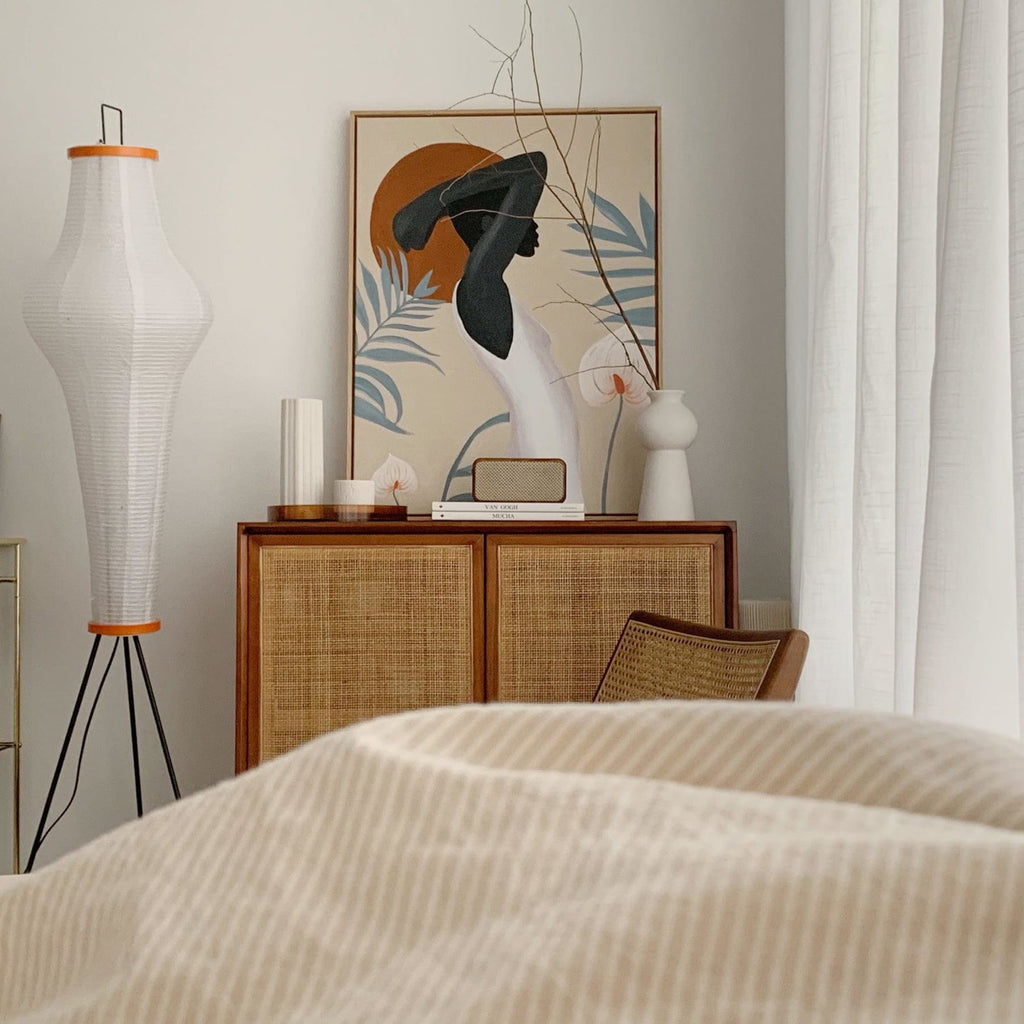 Modern Rice Paper Floor Lamp for Living Room and Bedroom — Halden Lighting
