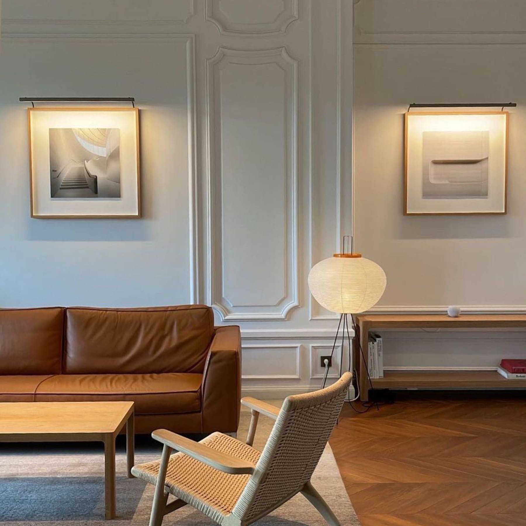 Modern Rice Paper Floor Lamp for Living Room and Bedroom — Halden Lighting