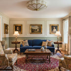 Traditional Brass Flush Mount Ceiling Light With Cool Daylight Glow — Halden Lighting