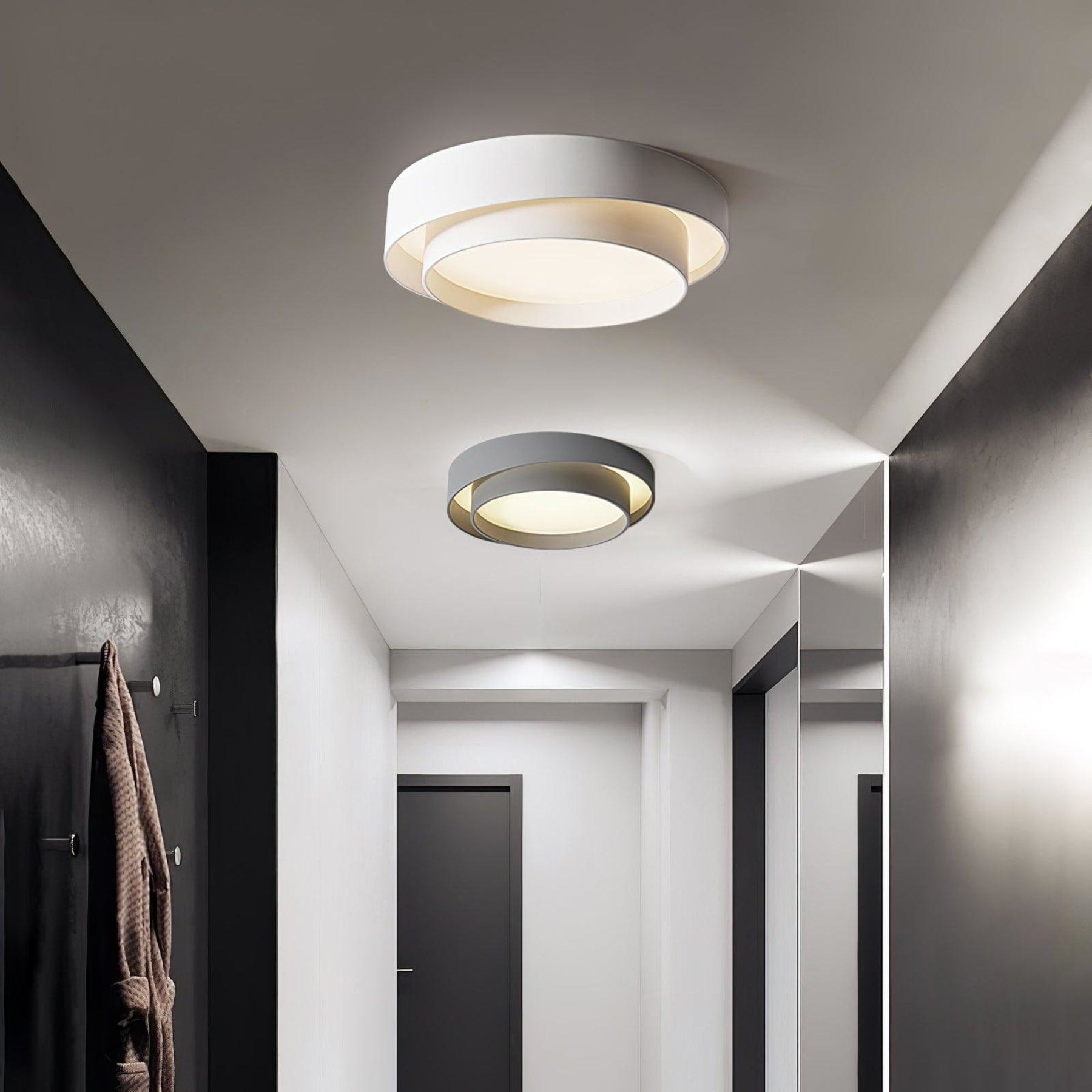 Modern Metal Flush Mount Ceiling Light With Cool Daylight Glow — Halden Lighting